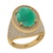 7.50 Ctw VS/SI1 Emerald And Diamond 14K Yellow Gold Engagement Ring