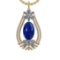 28.49 Ctw VS/SI1 Tanzanite and Diamond 14K Yellow Gold Pendant