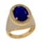 7.50 Ctw VS/SI1 Blue Sapphire And Diamond 14K Yellow Gold Engagement Ring