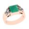 3.66 Ctw VS/SI1 Emerald and Diamond 14k Rose Gold Engagement Ring (ALL DIAM