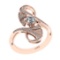 0.73 Ctw VS/SI1 Diamond 10K Rose Gold Engagement Halo Ring