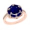 2.77 Ctw VS/SI1 Blue Sapphire and Diamond 14k Rose Gold Engagement Ring (AL