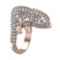 4.59 Ctw SI2/SI1 Diamond Prong Set 14k Rose Gold Creature animal theme Ring