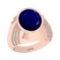 5.15 Ctw VS/SI1 Blue Sapphire And Diamond 14K Rose Gold Engagement Ring