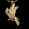 1.72 Ctw VS/SI1 Ruby and Diamond Prong Set 18K Yellow Gold Birds Necklace (