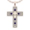 1.96 Ctw VS/SI1 Blue Sapphire and Diamond 14k Rose Gold Pandant Necklace (A