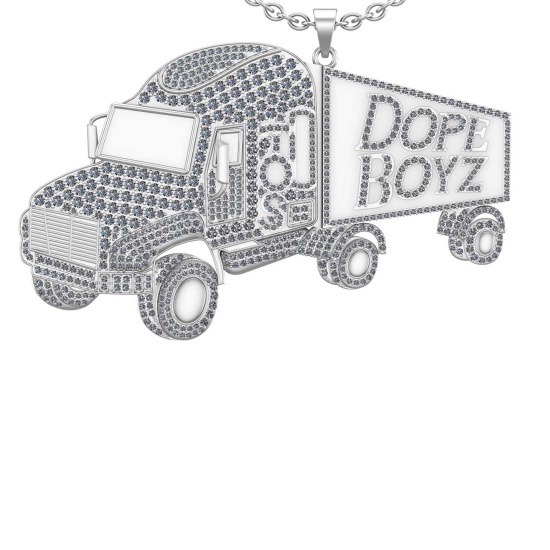 7.81 Ctw VS/SI1 Diamond 10K White Gold Hip Hop Style Necklace (ALL DIAMOND