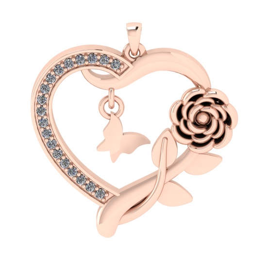 0.25 Ctw VS/SI1 Diamond 14k Rose Gold Pendant (ALL DIAMOND ARE LAB GROWN )