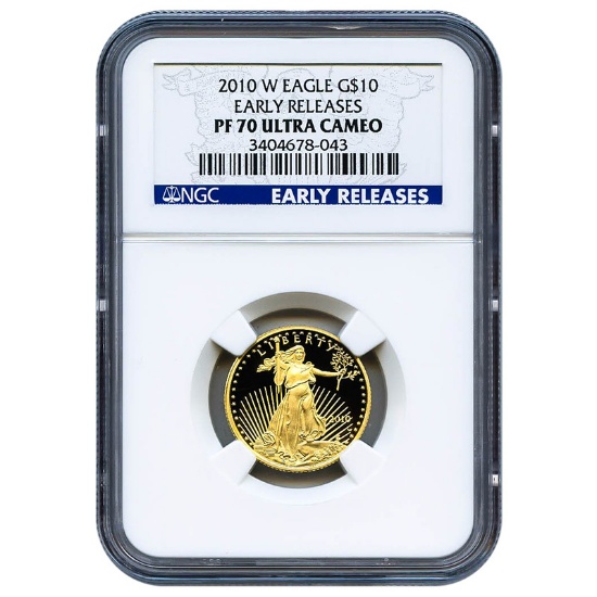 Certified Proof American Gold Eagle $10 2010-W PF70 NGC Early Releases
