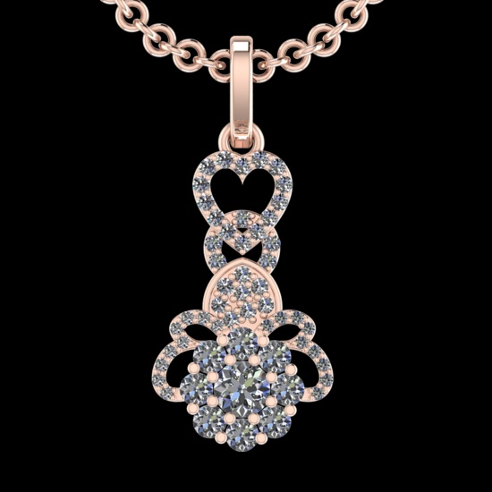 0.51 Ctw VS/SI1 Diamond 10k Rose Gold Christmas Theme Pandant (ALL DIAMOND