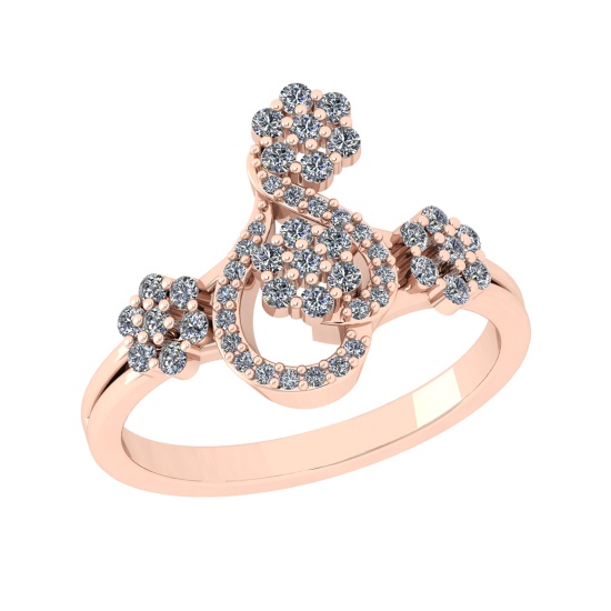 0.55 Ctw SI2/SI1 Diamond 14k Rose Gold Engagement Ring (ALL DIAMOND ARE LAB