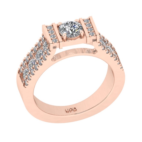 1.36 Ctw VS/SI1 Diamond 10K Rose Gold Engagement Ring (ALL DIAMOND ARE LAB
