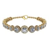15.03 Ctw SI1/SI2 Diamond 14k Yellow Gold Bracelet (ALL DIAMOND ARE LAB GRO