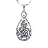 5.47 Ctw VS/SI1 Diamond 14K White Gold Pendant Necklace (ALL DIAMOND ARE LA