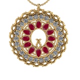 5.86 Ctw VS/SI1 Ruby and Diamond 14k Yellow Gold Pandant (ALL DIAMOND ARE L