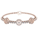 4.16 Ctw SI1/SI2 Diamond 14k Rose Gold Bracelet (ALL DIAMOND ARE LAB GROWN)