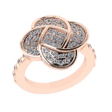 0.89 Ctw SI2/SI1 Diamond Prong Set 14k Rose Gold Engagement Ring (ALL DIAMO
