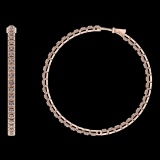 0.42 Ctw VS/SI1 Diamond 14K Rose Gold Hoop Earrings (ALL DIAMOND ARE LAB GR