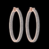 2.40 Ctw VS/SI1 Diamond 14K Rose Gold Hoop Earrings (ALL DIAMOND ARE LAB GR