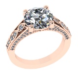 3.47 Ctw VS/SI1 Diamond 14k Rose Gold Engagement Ring (ALL DIAMOND ARE LAB
