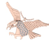 0.42 Ctw VS/SI1 Diamond 10K Rose Gold Bird theme Eagle Pendant (ALL DIAMOND