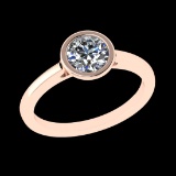 0.84 Ctw VS/SI1 Diamond 10k Rose Gold Solitaire Ring (ALL DIAMOND ARE LAB G