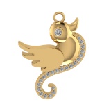 0.20 Ctw VS/SI1 Diamond 14k Yellow Gold Birds Theme Pendant (ALL DIAMOND AR