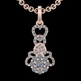 0.51 Ctw VS/SI1 Diamond 10k Rose Gold Christmas Theme Pandant (ALL DIAMOND