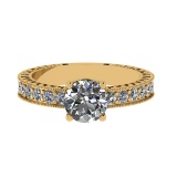 2.07 Ctw SI2/SI1 Diamond Prong Set 14k Yellow Gold Engagement Ring (ALL DIA