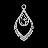 0.21 Ctw VS/SI1 Diamond 10k white Gold Pendant (ALL DIAMOND ARE LAB GROWN)