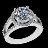 3.44 Ctw VS/SI1 Diamond Prong Set 10k white Gold Engagement Ring (ALL DIAMO