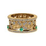 1.79 Ctw VS/SI1 Emerald and Diamond 14k Yellow Gold Engagement Ring (ALL DI