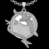1.91 Ctw VS/SI1 Diamond 10k White Gold Birds theme Pendant (ALL DIAMOND ARE