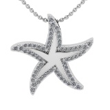 0.33 Ctw VS/SI1 Diamond 14k white Gold Star Pendant (ALL DIAMOND ARE LAB GR