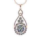 5.47 Ctw VS/SI1 Diamond 14K Rose Gold Pendant Necklace (ALL DIAMOND ARE LAB