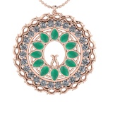 5.86 Ctw VS/SI1 Emerald and Diamond 14k Rose Gold Pandant (ALL DIAMOND ARE