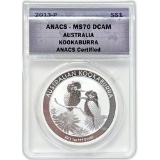 Certified Australian Kookaburra 1 oz Silver 2013 MS70DCAM ANACS