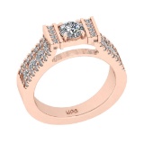 1.36 Ctw VS/SI1 Diamond 10K Rose Gold Engagement Ring (ALL DIAMOND ARE LAB
