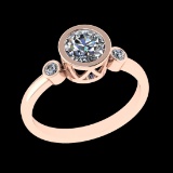 0.91 Ctw VS/SI1 Diamond 10k Rose Gold Engagement Ring (ALL DIAMOND ARE LAB