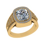 3.28 Ctw VS/SI1 Diamond 14k Yellow Gold Engagement Ring