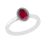 2.59 Ctw VS/SI1 Ruby Set 14k white Gold Solitaire Ring (ALL DIAMOND ARE LAB