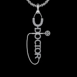 1.14 Ctw VS/SI1 Diamond 10K White Gold Veterinary Doctor theme Pendant (ALL