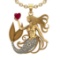 5.01 Ctw VS/SI1 Ruby and Diamond 14k Yellow Gold Pandant (ALL DIAMOND ARE L