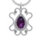 16.10 Ctw VS/SI1 Amethyst and Diamond 14K White Gold Pendant