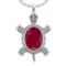 9.20 Ctw VS/SI1 Ruby and Diamond 14K White Gold Pendant (ALL DIAMOND ARE LA