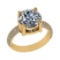 4.30 Ctw SI1/SI2 Diamond 14k Yellow Gold Engagement Ring (ALL DIAMOND ARE L