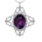 51.34 Ctw VS/SI1 Amethyst and Diamond 14K White Gold Pendant (ALL DIAMOND A