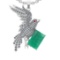 9.27 Ctw VS/SI1 Emerald and Diamond 14K White Gold Pendant (ALL DIAMOND ARE