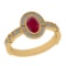 1.07 Ctw VS/SI1 Ruby And Diamond 14K Yellow Gold Wedding Ring