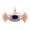 4.94 Ctw VS/SI1 Blue Sapphire and Diamond 14k white Gold Pandant (ALL DIAMO